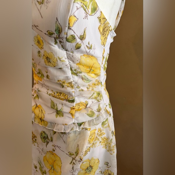 Y2K Ruby Rox romantic cottage fairy Floral Yellow Dress size 9 - Picture 3 of 13